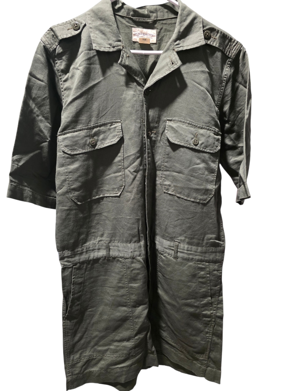 Women's Denim & Supply Ralph Lauren Olive Utility Jumpsuit Romper Size L